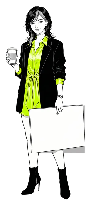 A woman holding a board: Monday to Thursday 4 PM to 12 AM